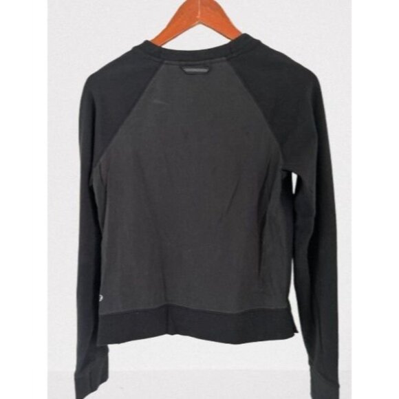 Lululemon Black Long-Sleeve Crewneck Sweatshirt With Raglan Sleeves Sz 4/Small - Picture 1 of 5